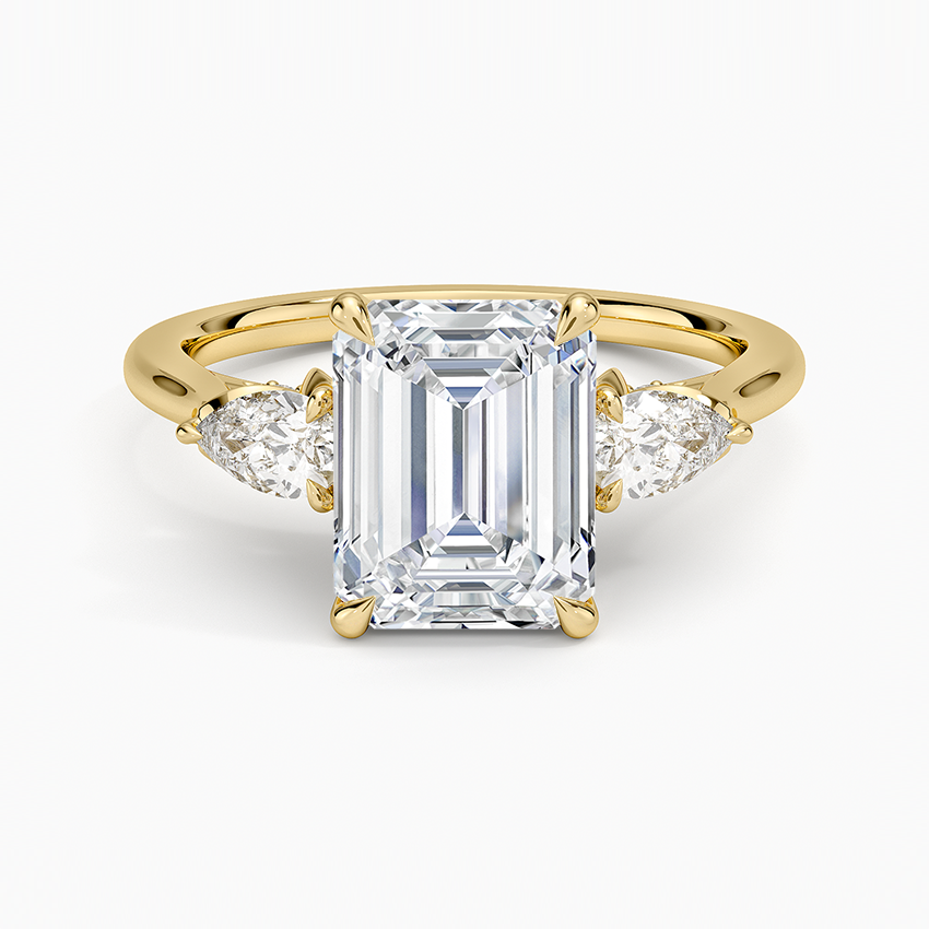 2.75 Karat Emerald Kesim Hidden Halo Tasarım Tektaş Laboratuvar Pırlanta Yüzük - Verona