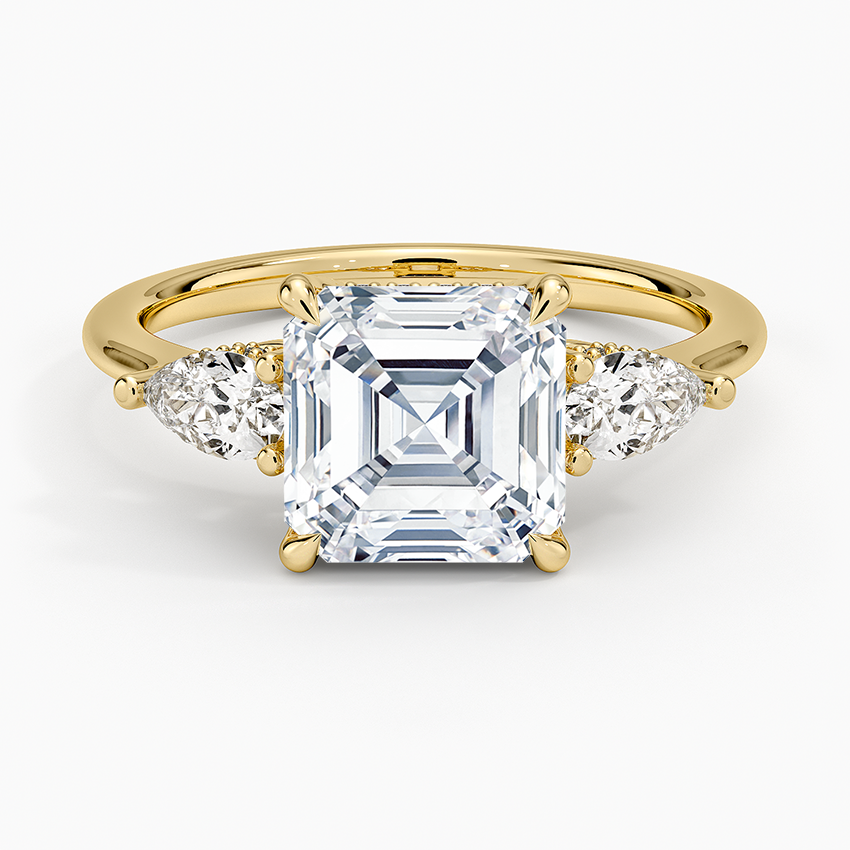 2.50 Asscher Kesim Hidden Halo Tasarım Tektaş Laboratuvar Pırlanta Yüzük - Nilora