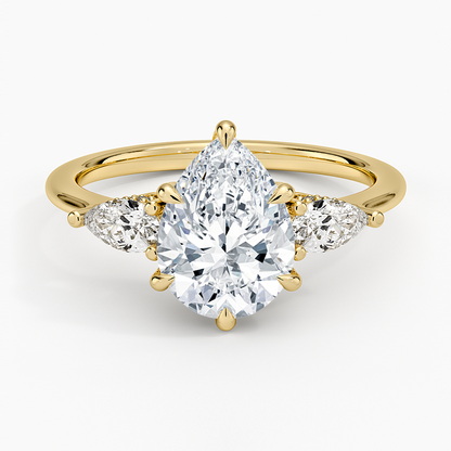 2.50 Damla Kesim Hidden Halo Tasarım Tektaş Laboratuvar Pırlanta Yüzük - Nilora