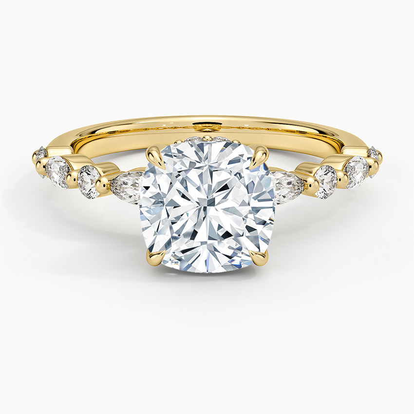 2.50 Karat Cushion Kesim Hidden Halo Tasarım Tektaş Laboratuvar Pırlanta Yüzük - Tokyo - Bold Diamonds