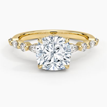 1.60 Carat Princess Halo Design Solitaire Lab Diamond Ring 18K - Florina 