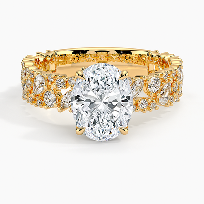 3.00 Oval Kesim Özel Tasarım Tektaş Laboratuvar Pırlanta Yüzük - Aylora