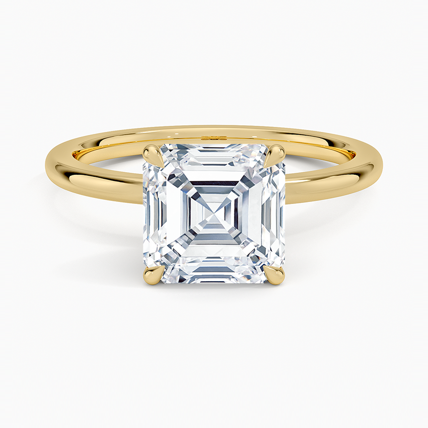 2.15 Karat Asscher Kesim Hidden Halo Tasarım Tektaş Laboratuvar Pırlanta Yüzük - Delora - Bold Diamonds