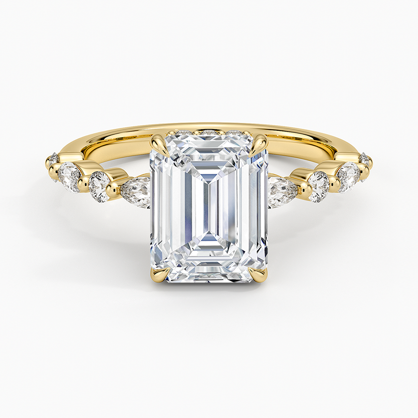 2.50 Karat Emerald Kesim Hidden Halo Tasarım Tektaş Laboratuvar Pırlanta Yüzük - Tokyo - Bold Diamonds