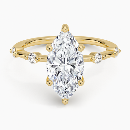 2.20 Marquise Kesim Hidden Halo Tasarım Tektaş Laboratuvar Pırlanta Yüzük - Zelora