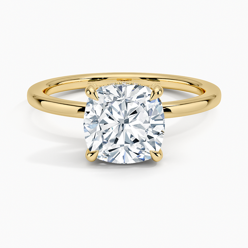 2.15 Karat Cushion Kesim Hidden Halo Tasarım Tektaş Laboratuvar Pırlanta Yüzük - Gilora - Bold Diamonds