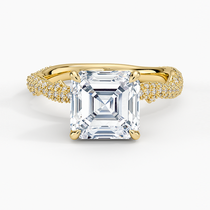 2.75 Asscher Kesim Hidden Halo Tasarım Tektaş Laboratuvar Pırlanta Yüzük - Filara