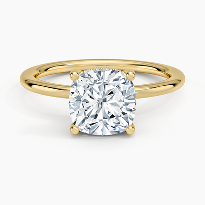 2.10 Cushion Kesim Hidden Halo Tasarım Tektaş Laboratuvar Pırlanta Yüzük - Melara