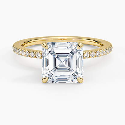 1.60 Carat Princess Halo Design Solitaire Lab Diamond Ring 18K - Florina 