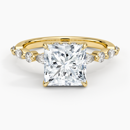 1.60 Carat Princess Halo Design Solitaire Lab Diamond Ring 18K - Florina 