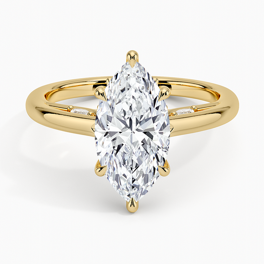 2.30 Karat Marquise Kesim Hidden Halo Tasarım Tektaş Laboratuvar Pırlanta Yüzük - Salzburg