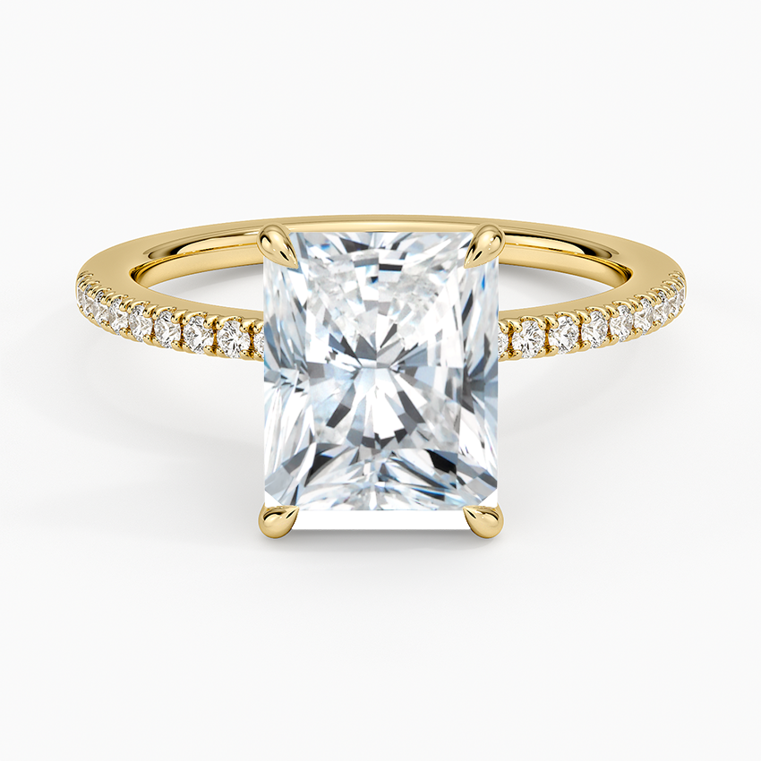 2.25 Karat Radiant Kesim Hidden Halo Tasarım Tektaş Laboratuvar Pırlanta Yüzük - Filora - Bold Diamonds