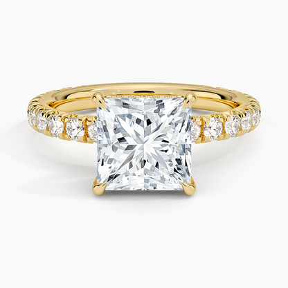 1.60 Carat Princess Halo Design Solitaire Lab Diamond Ring 18K - Florina 