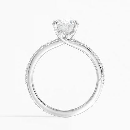 2.25 Karat Oval Kesim Hidden Halo Tasarım Tektaş Laboratuvar Pırlanta Yüzük 18K  - Melora