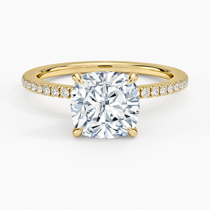 1.60 Carat Princess Halo Design Solitaire Lab Diamond Ring 18K - Florina 