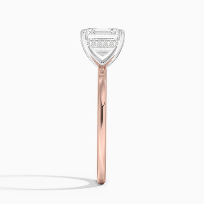 2.10 Karat Asscher Kesim Hidden Halo Tasarım Tektaş Laboratuvar Pırlanta Yüzük 18K  - Elora