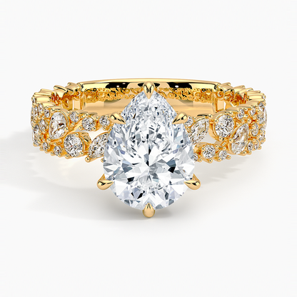 3.00 Damla Kesim Özel Tasarım Tektaş Laboratuvar Pırlanta Yüzük - Aylora