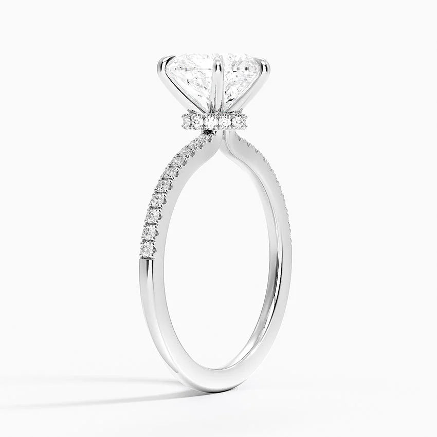 1.60 Carat Princess Halo Design Solitaire Lab Diamond Ring 18K - Florina 