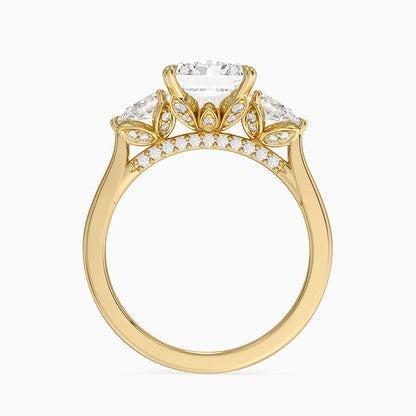 1.60 Carat Princess Halo Design Solitaire Lab Diamond Ring 18K - Florina 