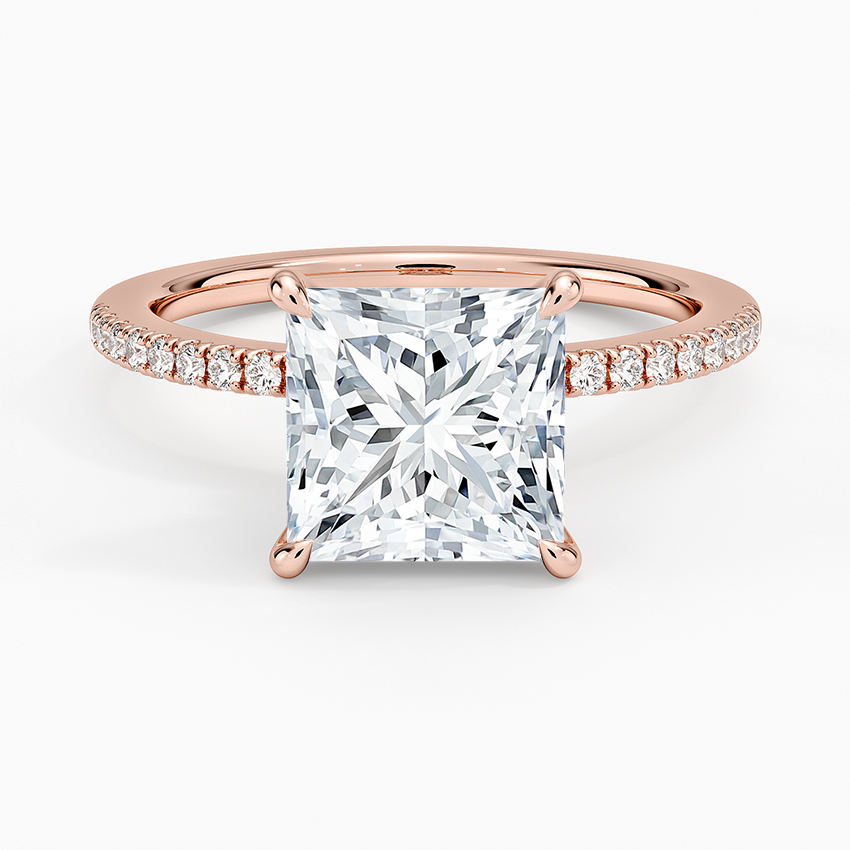 2.25 Karat Prenses Kesim Hidden Halo Tasarım Tektaş Laboratuvar Pırlanta Yüzük - Filora - Bold Diamonds