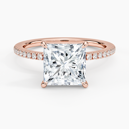 1.60 Carat Princess Halo Design Solitaire Lab Diamond Ring 18K - Florina 