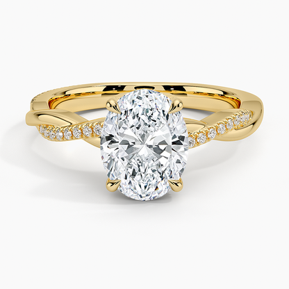2.25 Karat Oval Kesim Hidden Halo Tasarım Tektaş Laboratuvar Pırlanta Yüzük 18K  - Talora