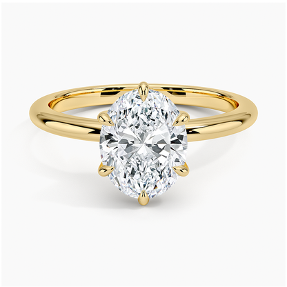 2.10 Oval Kesim Hidden Halo Tasarım Tektaş Laboratuvar Pırlanta Yüzük - Eylora