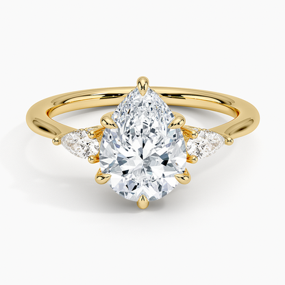 1.60 Carat Princess Halo Design Solitaire Lab Diamond Ring 18K - Florina 