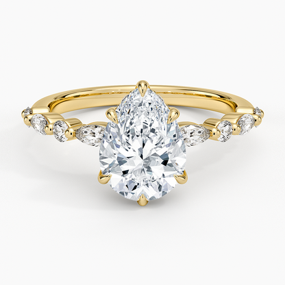 1.60 Carat Princess Halo Design Solitaire Lab Diamond Ring 18K - Florina 