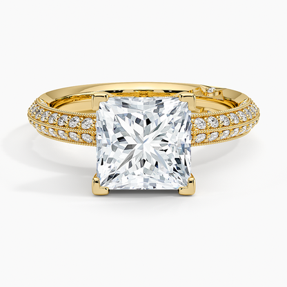 2.50 Prenses Kesim Yarım Tur Tasarım Tektaş Laboratuvar Pırlanta Yüzük - Selara