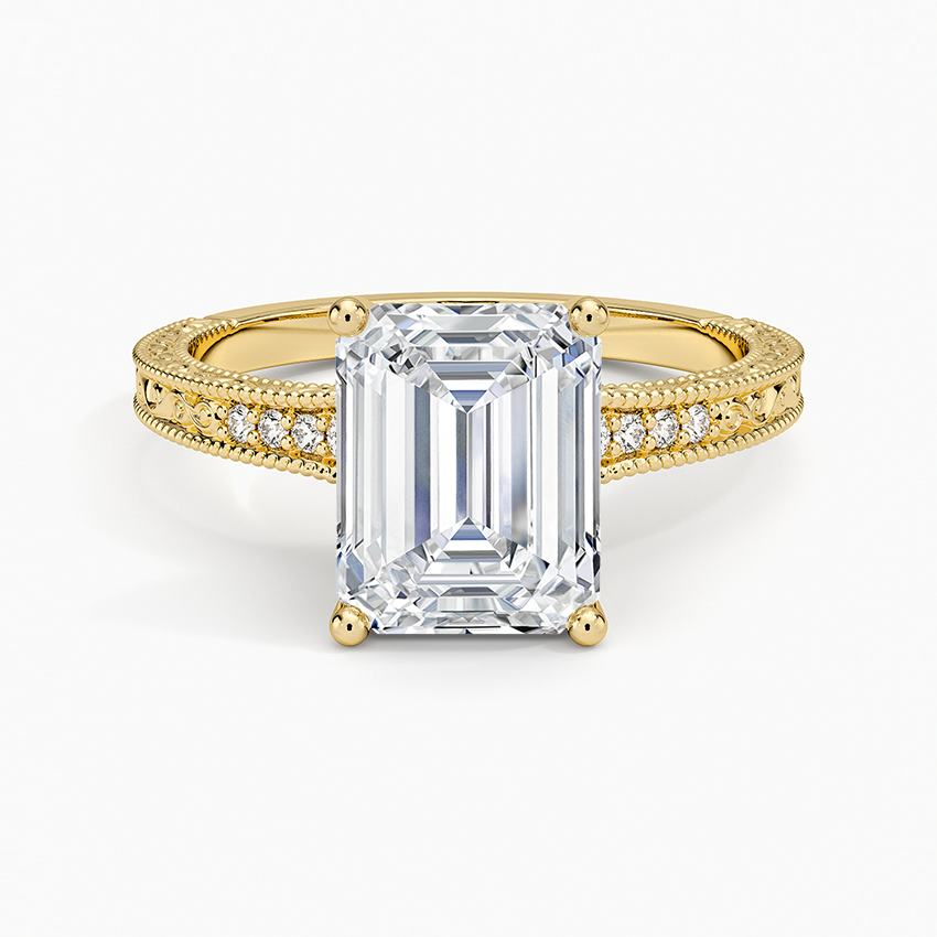 2.15 Karat Emerald Kesim Hidden Halo Tasarım Tektaş Laboratuvar Pırlanta Yüzük - Venice