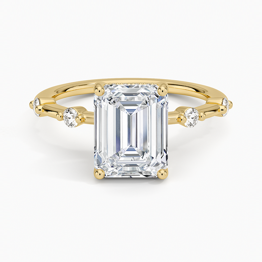 2.20 Karat Emerald Kesim Hidden Halo Tasarım Tektaş Laboratuvar Pırlanta Yüzük - Nice