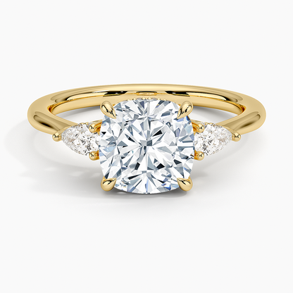 1.60 Carat Princess Halo Design Solitaire Lab Diamond Ring 18K - Florina 