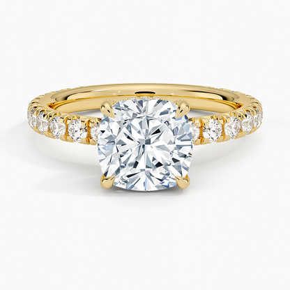 1.60 Carat Princess Halo Design Solitaire Lab Diamond Ring 18K - Florina 