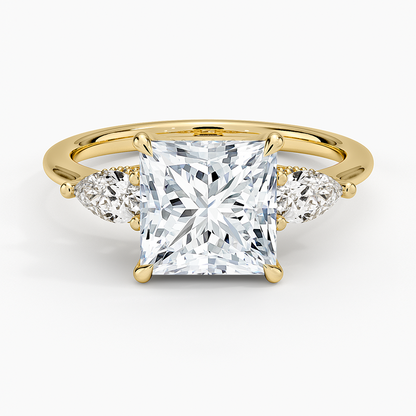 2.50 Prenses Kesim Hidden Halo Tasarım Tektaş Laboratuvar Pırlanta Yüzük - Nilora