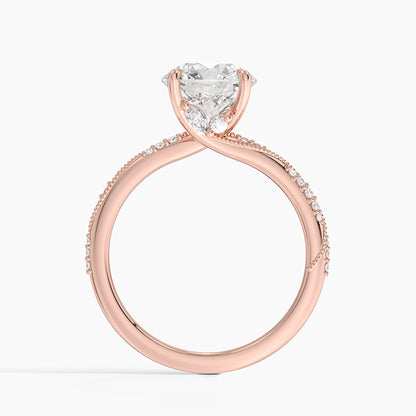2.25 Karat Hidden Halo Tasarım Tektaş Laboratuvar Pırlanta Yüzük 18K  - Melora - Bold Diamonds