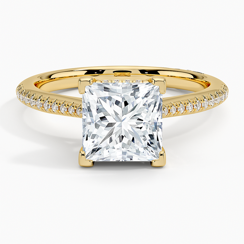 2.25 Karat Princess Hidden Halo Tasarım Tektaş Laboratuvar Pırlanta Yüzük - Milara