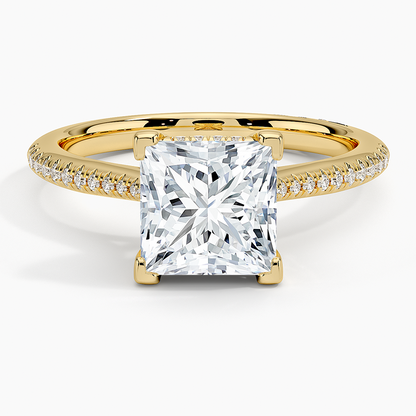 2.25 Karat Princess Hidden Halo Tasarım Tektaş Laboratuvar Pırlanta Yüzük - Milara