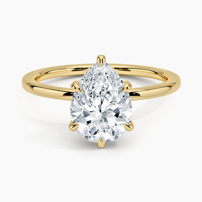 1.60 Carat Princess Halo Design Solitaire Lab Diamond Ring 18K - Florina 