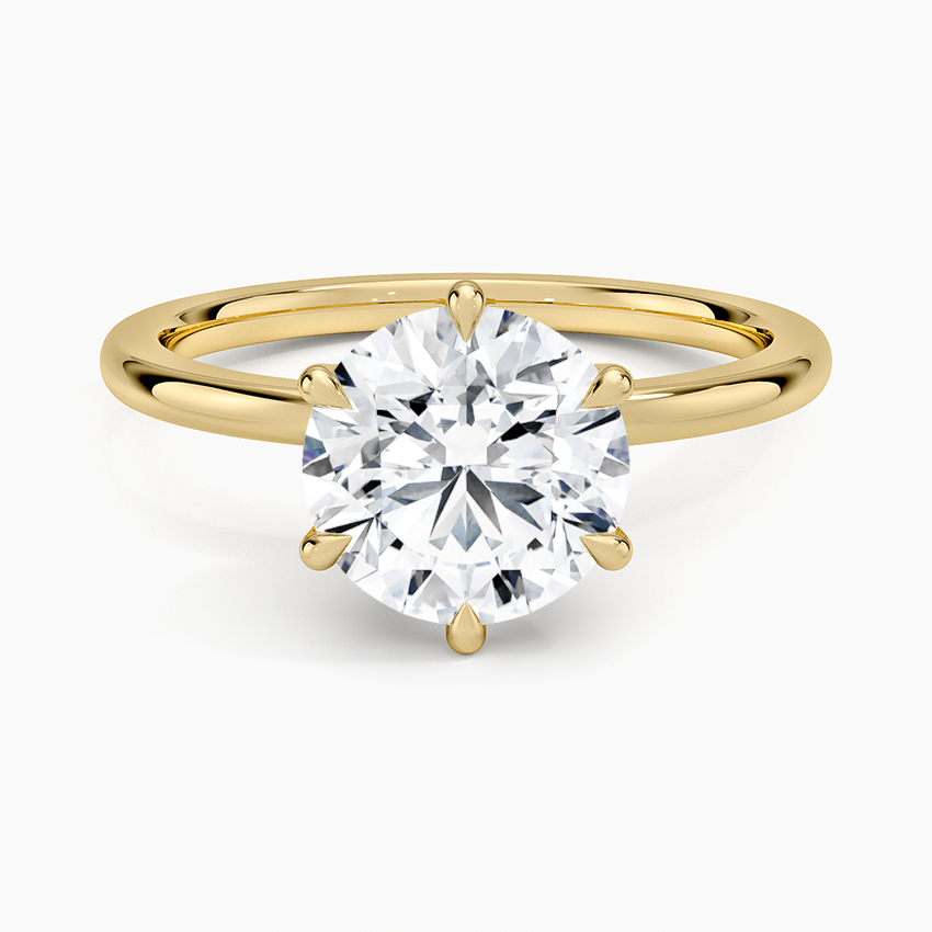 Altı Tırnak 2.15 Karat Hidden Halo Tasarım Tektaş Laboratuvar Pırlanta Yüzük - Delora - Bold Diamonds