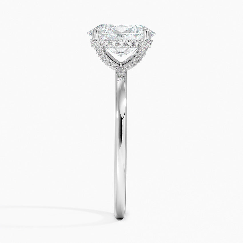 2.15 Karat Oval Kesim Hidden Halo Tasarım Tektaş Laboratuvar Pırlanta Yüzük - Gilora - Bold Diamonds