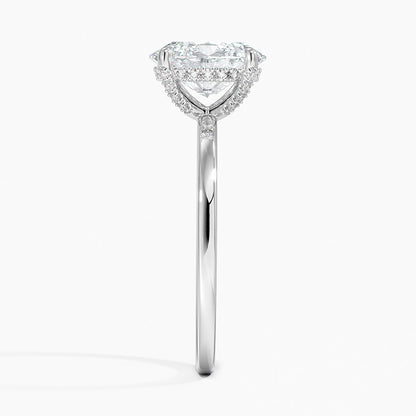 1.60 Carat Princess Halo Design Solitaire Lab Diamond Ring 18K - Florina 