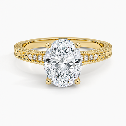 2.15 Oval Kesim Hidden Halo Tasarım Tektaş Laboratuvar Pırlanta Yüzük - Silora