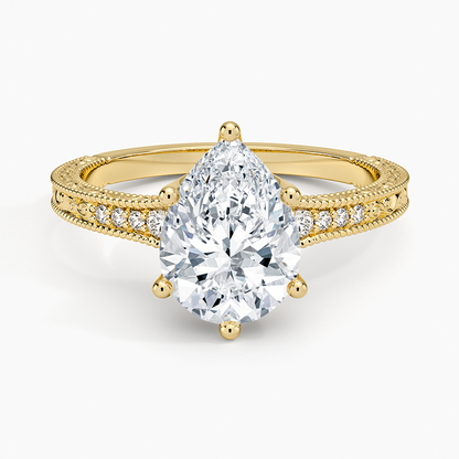 2.15 Damla Kesim Hidden Halo Tasarım Tektaş Laboratuvar Pırlanta Yüzük - Silora