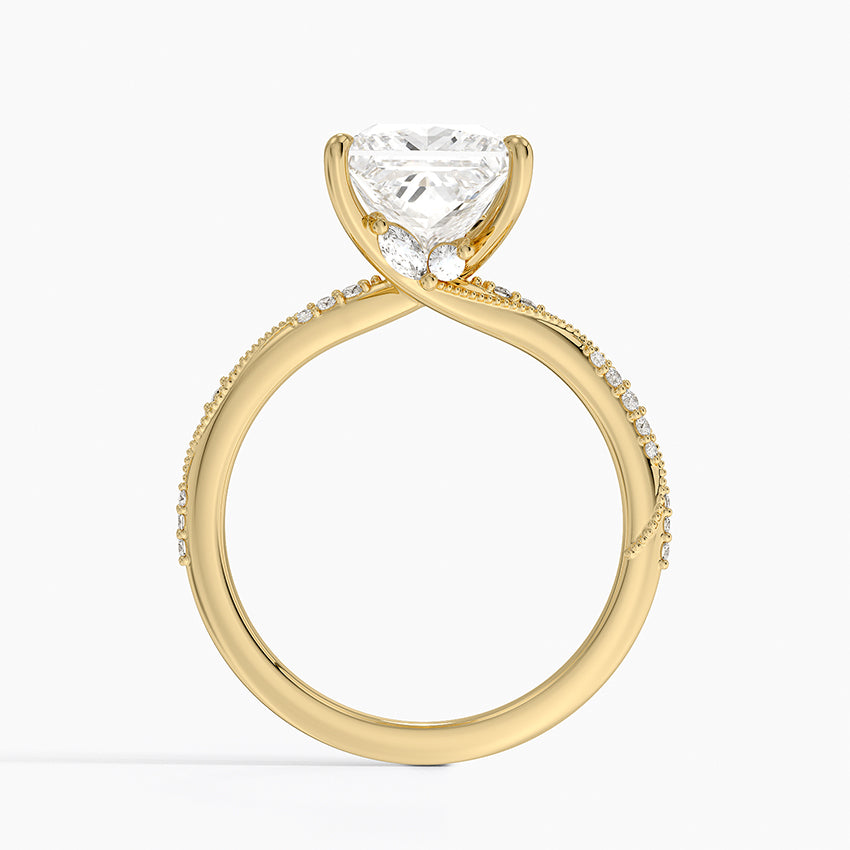 2.25 Karat Prenses Kesim Hidden Halo Tasarım Tektaş Laboratuvar Pırlanta Yüzük 18K  - Melora - Bold Diamonds