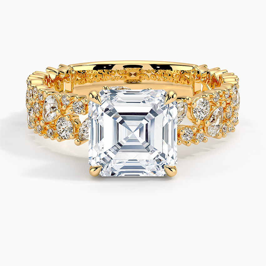 3.00 Asscher Kesim Özel Tasarım Tektaş Laboratuvar Pırlanta Yüzük  - Aylora