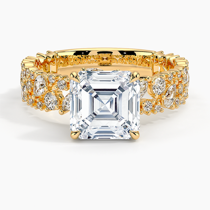 3.00 Asscher Kesim Özel Tasarım Tektaş Laboratuvar Pırlanta Yüzük  - Aylora