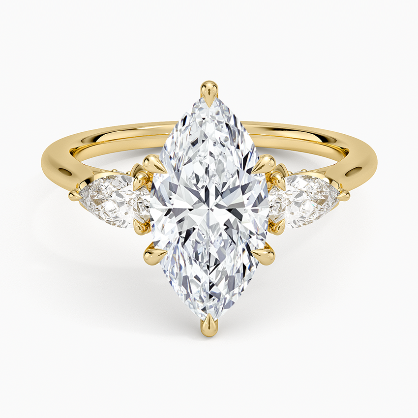 2.75 Karat Marquise Kesim Hidden Halo Tasarım Tektaş Laboratuvar Pırlanta Yüzük - Verona
