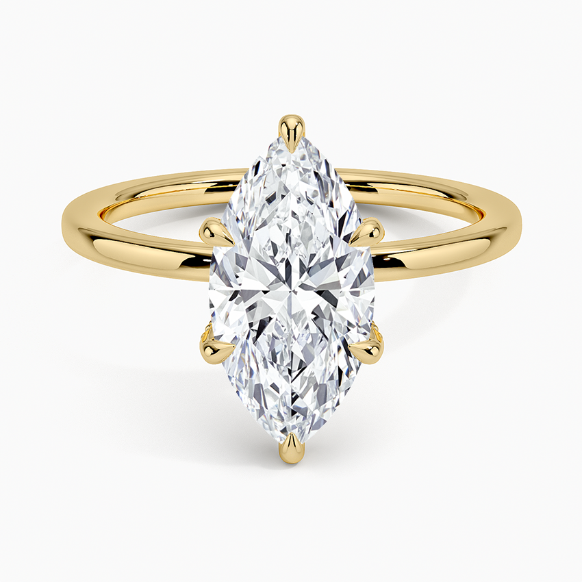 2.15 Karat Marquise Kesim Hidden Halo Tasarım Tektaş Laboratuvar Pırlanta Yüzük - Gilora - Bold Diamonds