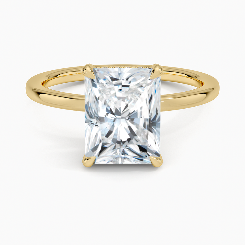 2.15 Karat Radiant Kesim Hidden Halo Tasarım Tektaş Laboratuvar Pırlanta Yüzük - Gilora - Bold Diamonds